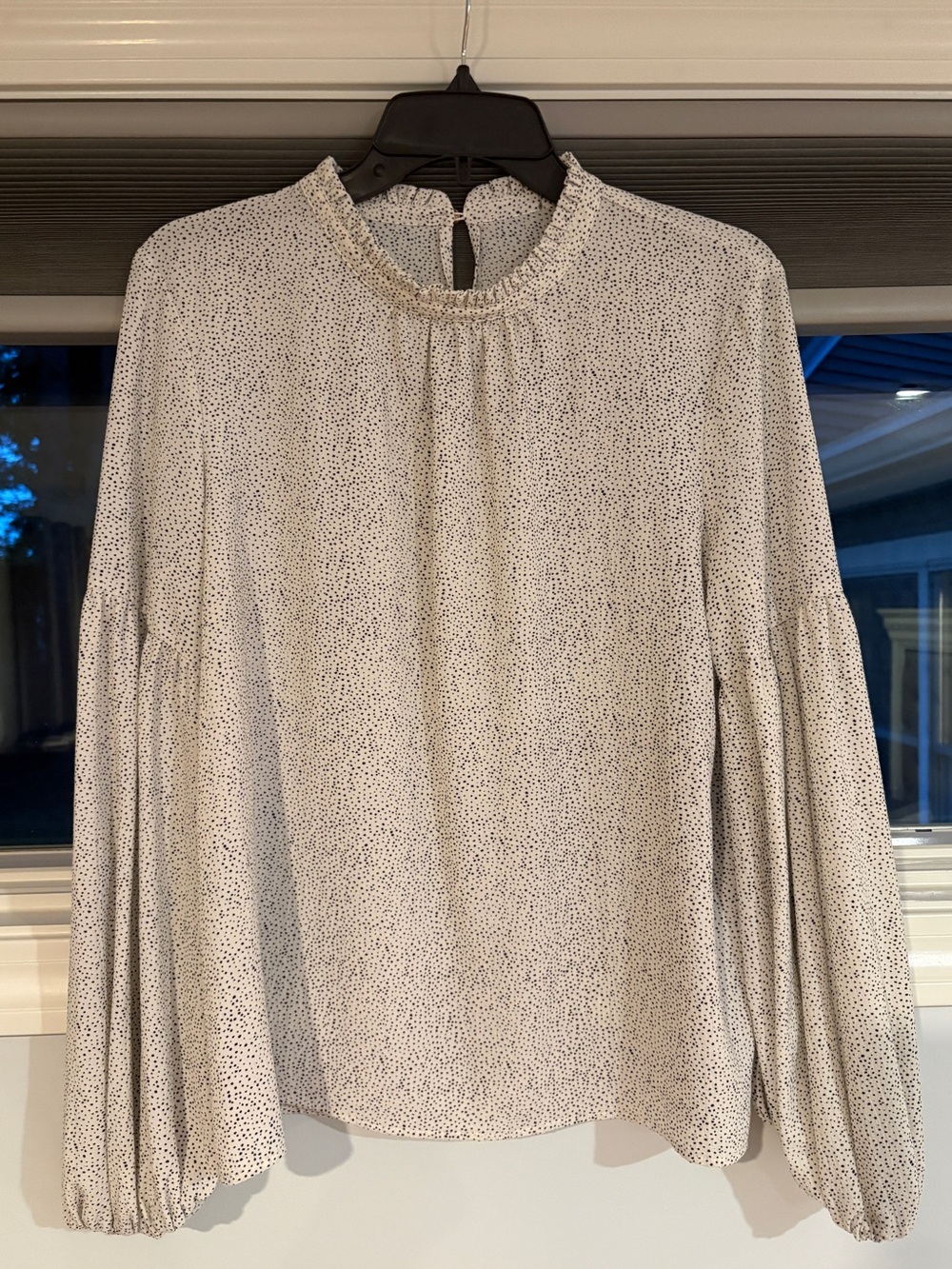 Vince Camuto Ivory Blouse with Black Dot Print